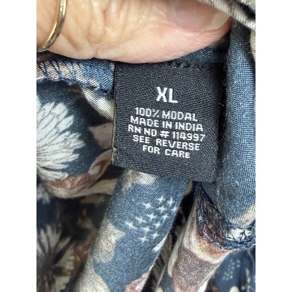 Tolani Collection Tunic Blouse 100% Modal Blue Floral Women’s Sz XL Fairy Boho - Picture 13 of 14